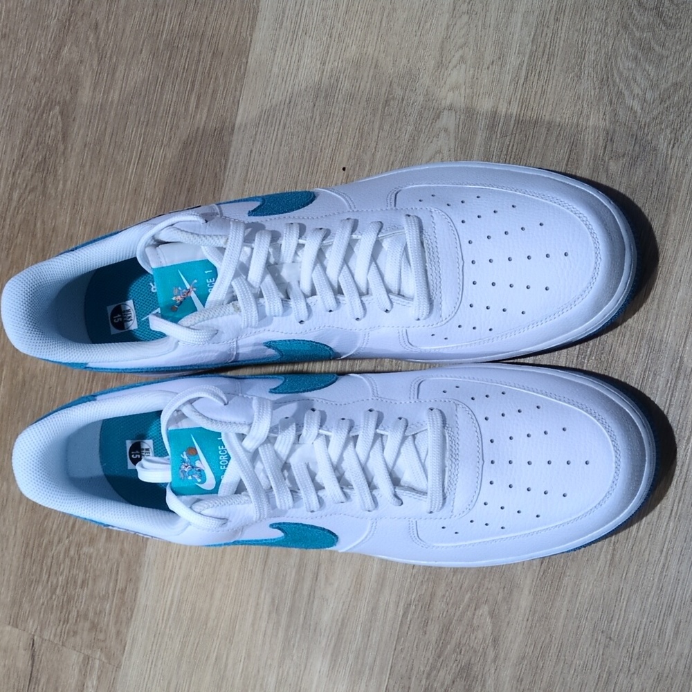 Nike Air Force 1 Low White/Light Blue Fury/White Space Jam Edition NWOT